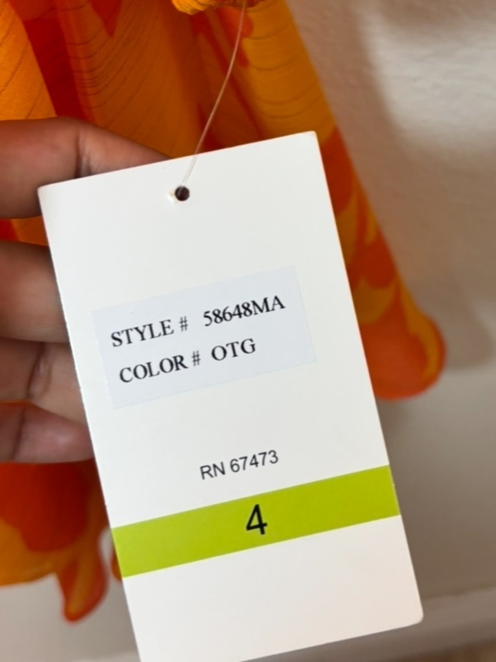Maison Tara Orange Floral faux Wrap Mini long sleeve Dress - Picture 7 of 9